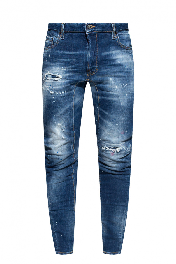 Tidy Biker' jeans Dsquared2 - SchaferandweinerShops Japan - Comme Des  Garçons Homme Plus layered wool shorts